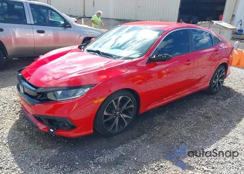 2019 Honda Civic Sport z USA, uszkodzony, nr VIN 2HGFC2F81KH583897